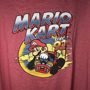 Mario Kart Graphic T-Shirt‎ Mens Size XXL Heather Red Official Nintendo EST '92